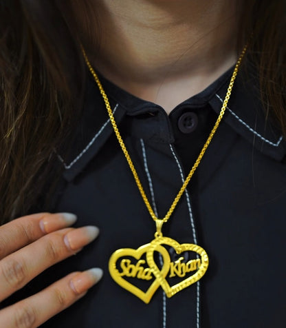 Custom Gold Heart-Shaped Necklace with Personalized Name