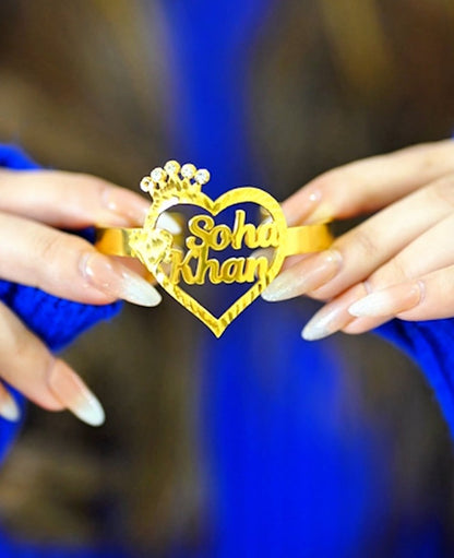 Queen Heart Bangle for Women – Elegant Adjustable Bracelet, Perfect Gift for Her