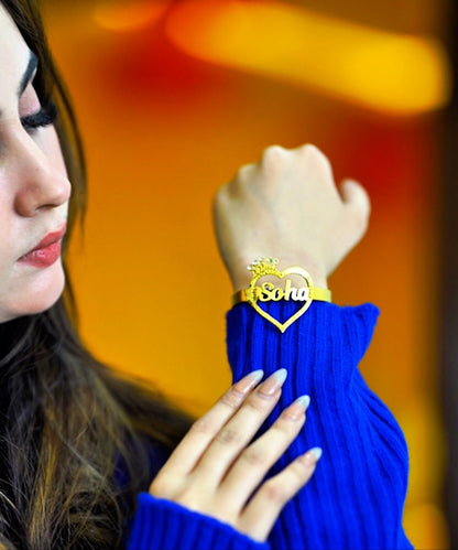 Queen Heart Bangle for Women – Elegant Adjustable Bracelet, Perfect Gift for Her